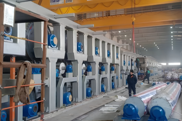 Zejiang field engineers during on-site alignment work on a paper machine