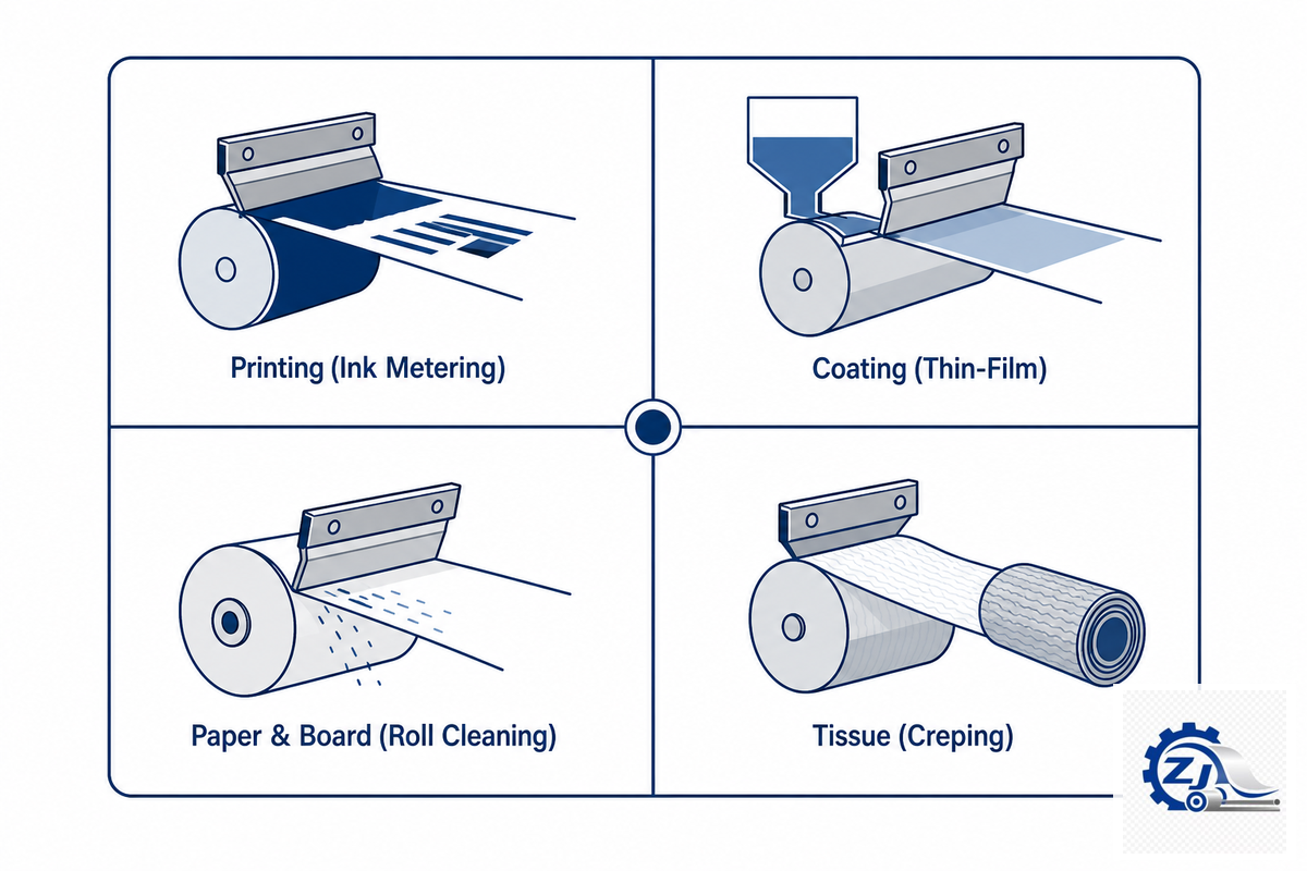 Where Doctor Blades Are Used: The 4-Industry Application Map — Zejiang Paper Machinery