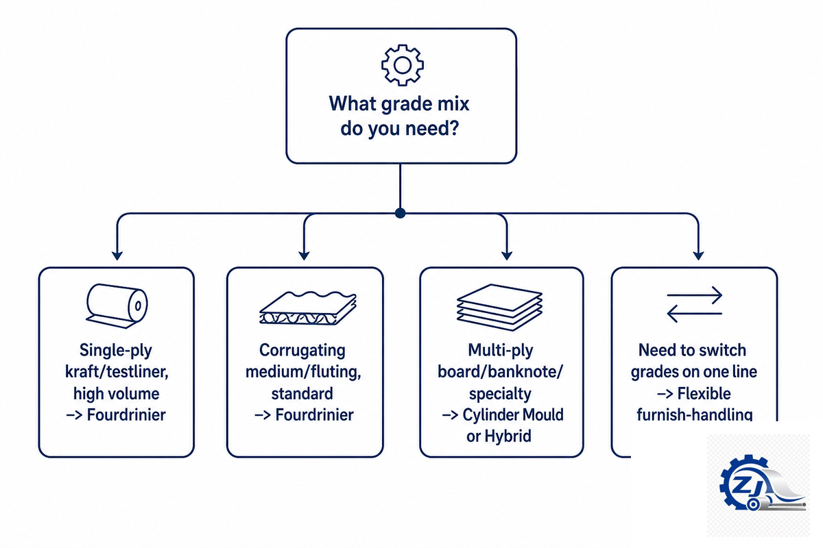 Choosing the Right Machine Type for Your Grade Mix — Zejiang Paper Machinery