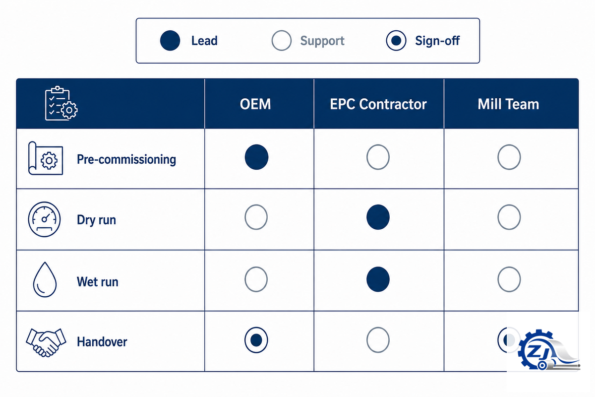 Who's Responsible: OEM, EPC Contractor, and Mill Team Roles — Zejiang