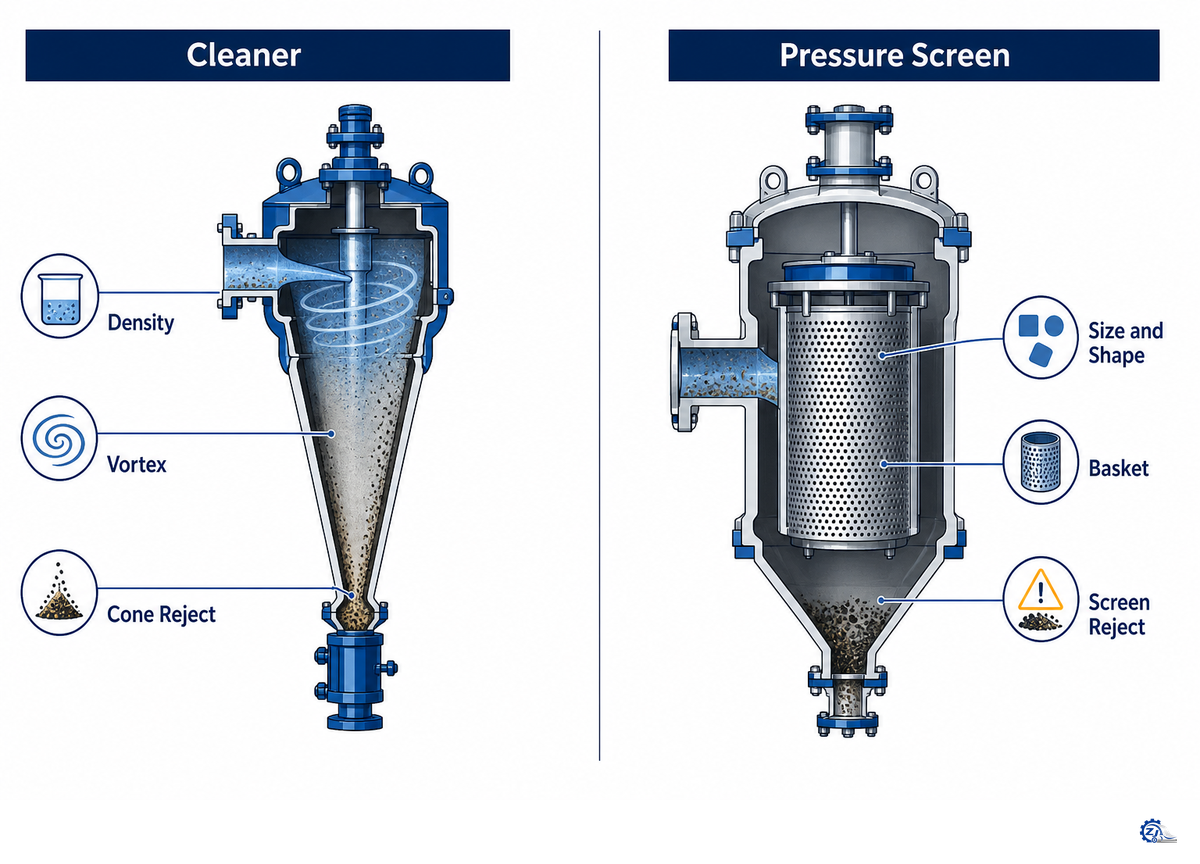 Paper Mill Cleaner vs Pressure Screen: Know the Separation Boundary — Zejiang Paper Machinery