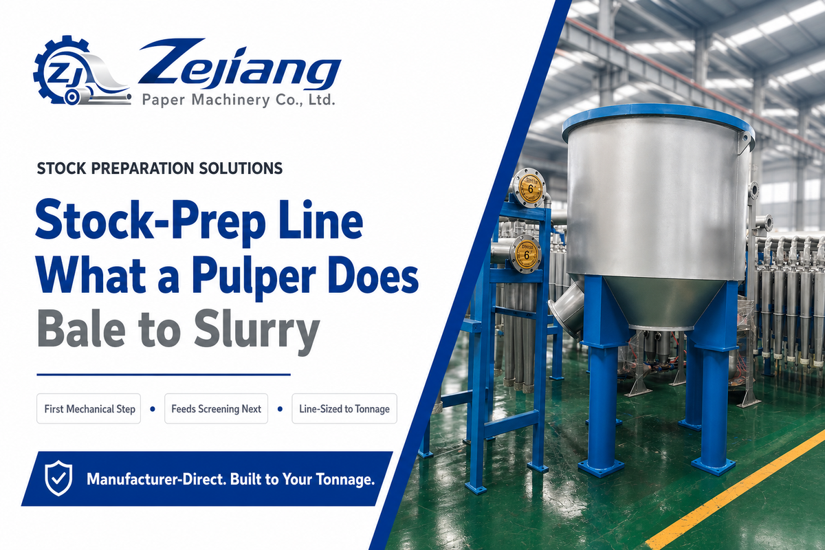 What a Pulper Does in a Stock-Prep Line — Henan Zejiang Paper Machinery