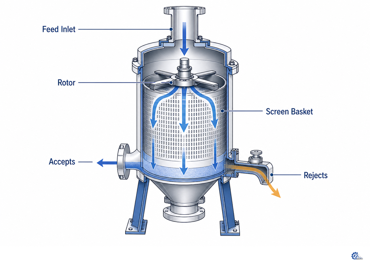 How Pressure, Rotor Pulses, and the Screen Basket Separate Stock — Zejiang Paper Machinery