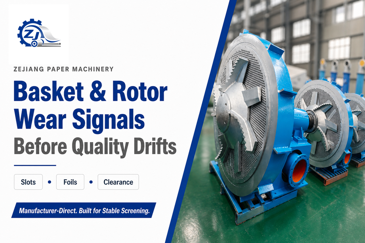 Read Screen Basket and Rotor Wear Before Pulp Quality Drifts — Zejiang Paper Machinery
