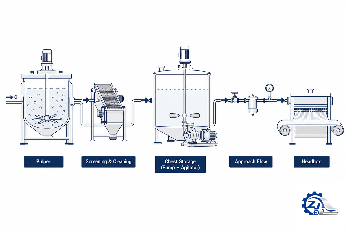 Where This Equipment Sits in the Pulp and Paper Industry's Stock Prep Line — Zejiang