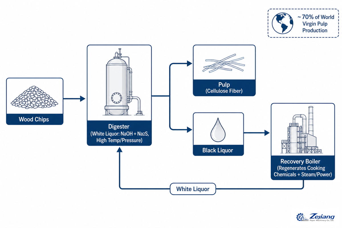 The Kraft Process, Why It Dominates Chemical Pulping — Henan Zejiang Paper Machinery