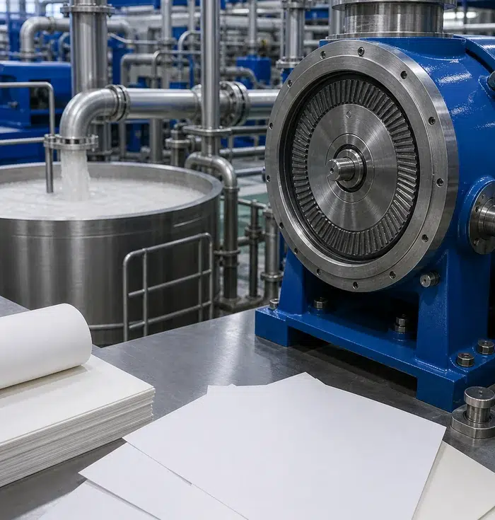 Fine cultural paper stock preparation with disc refiner and clean pulp samples