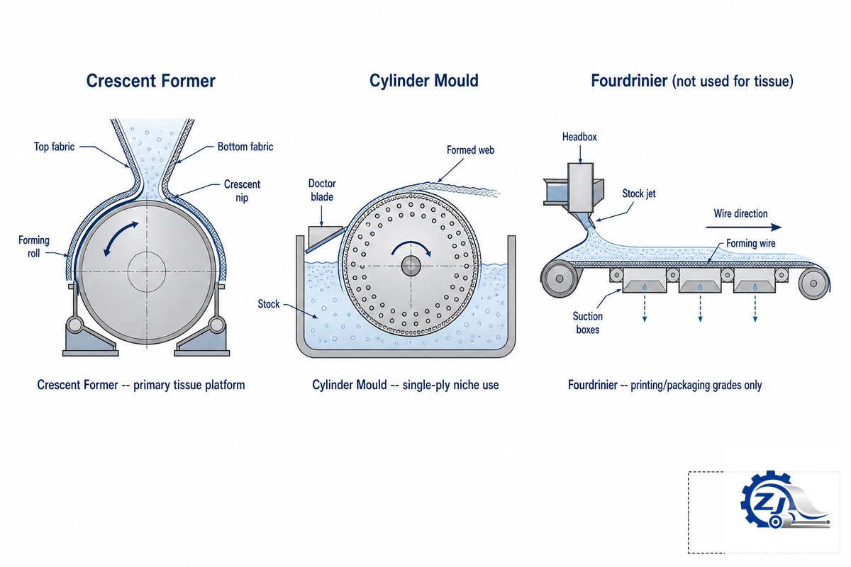 Forming Platforms Compared: Crescent Former vs. Cylinder Mould vs. Fourdrinier — Zejiang Paper Machinery