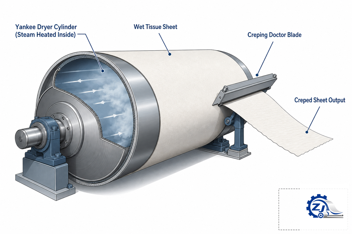 Yankee Dryer & Creping, The Other Half of Tissue Forming — Zejiang Paper Machinery