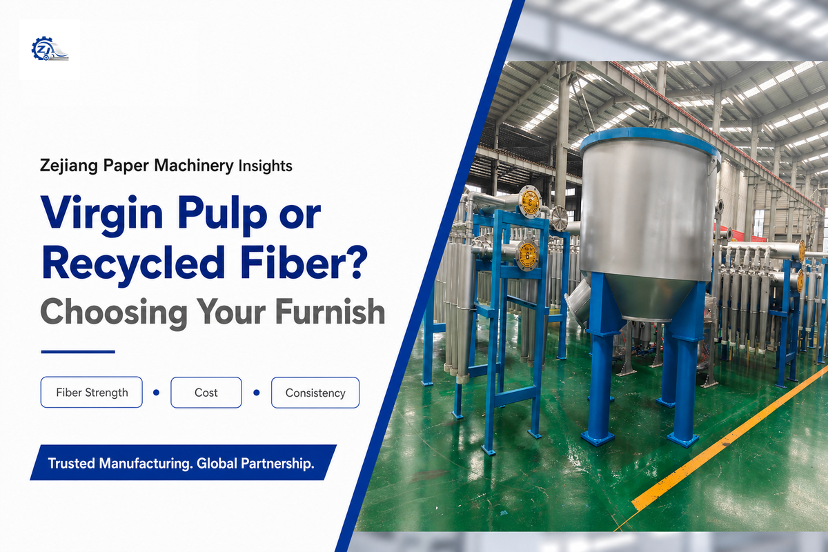 Furnish Choice: Virgin Pulp vs. Recycled Fiber (and Why It Changes Your Machine Spec) — Zejiang Paper Machinery