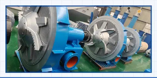 Outflow pressure screen setup photo for coarse and intermediate stock preparation
