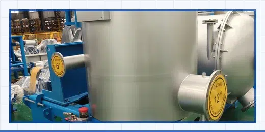 Upflow pressure screen setup photo for medium consistency screening