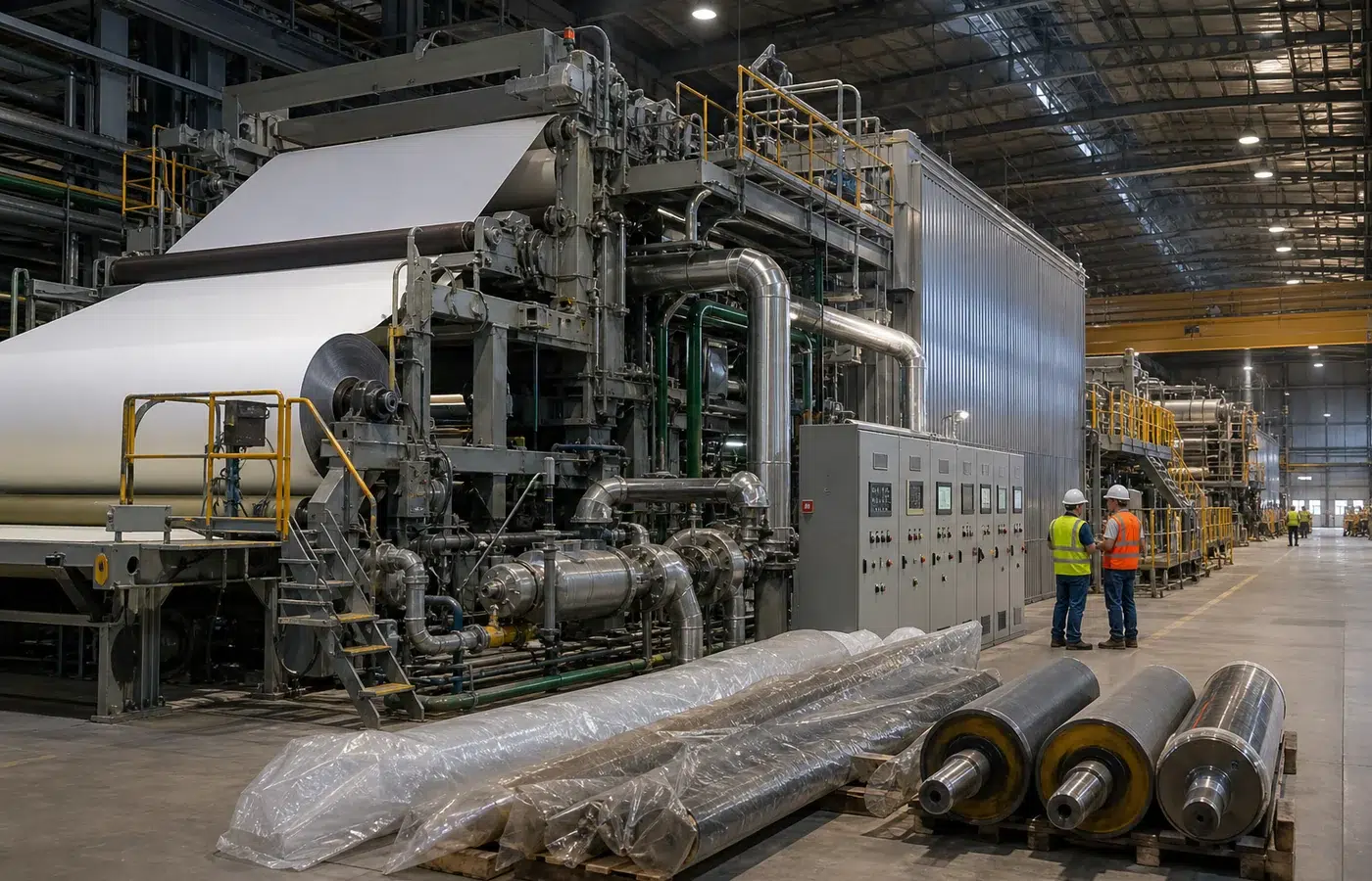 Paper machine production line utilities and control cabinets for cost planning