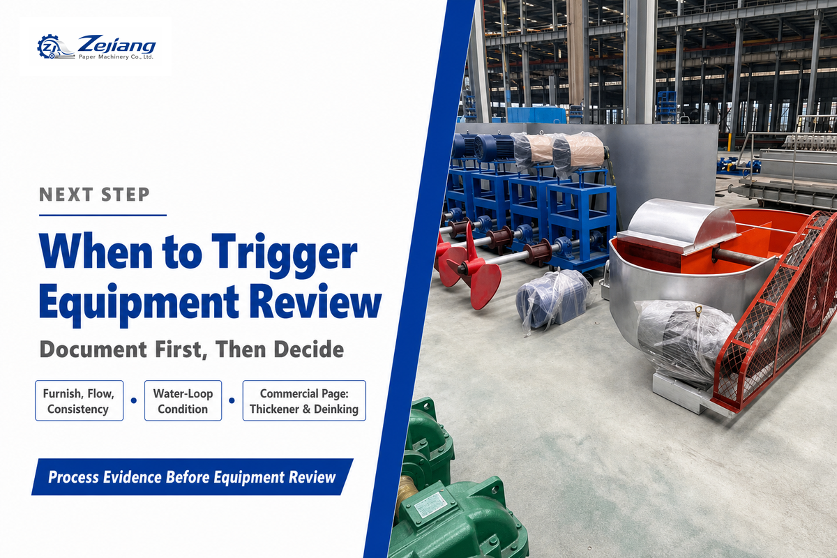 When Process Evidence Should Trigger Equipment Review — Henan Zejiang Paper Machinery