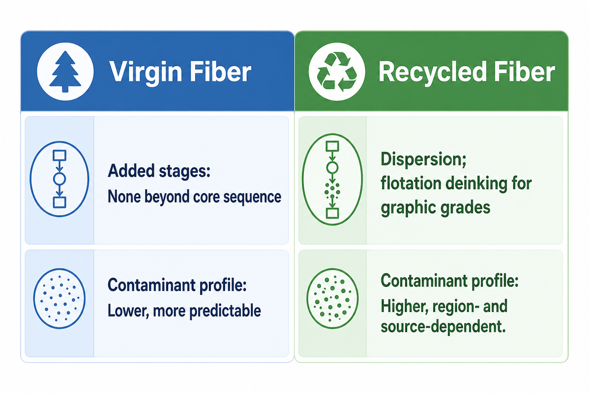 Virgin vs Recycled Fiber Stock Prep: What Changes