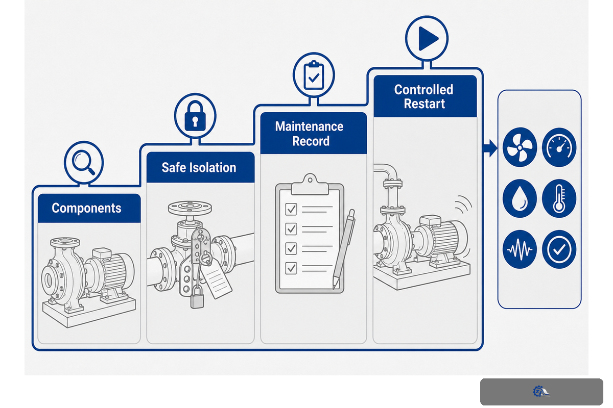 Headbox maintenance checks components, safe isolation, records and a controlled restart comparison