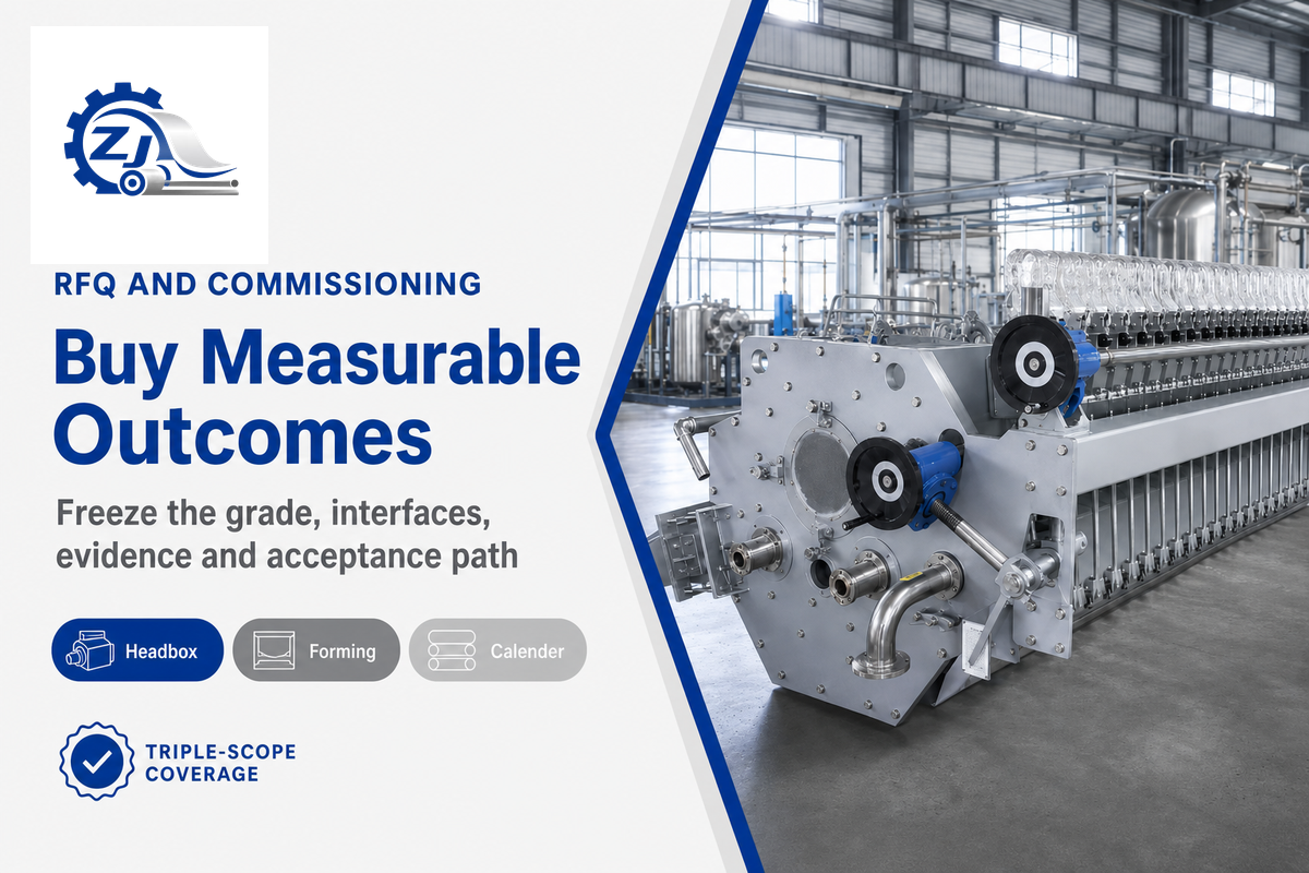 Headbox RFQ and commissioning freeze assumptions, interfaces and a repeatable acceptance path