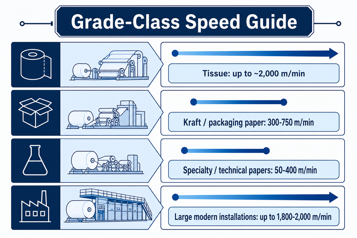 Machine Speed and Trim Width: The 9-Band Grade-Class Speed Guide — Henan Zejiang Paper Machinery