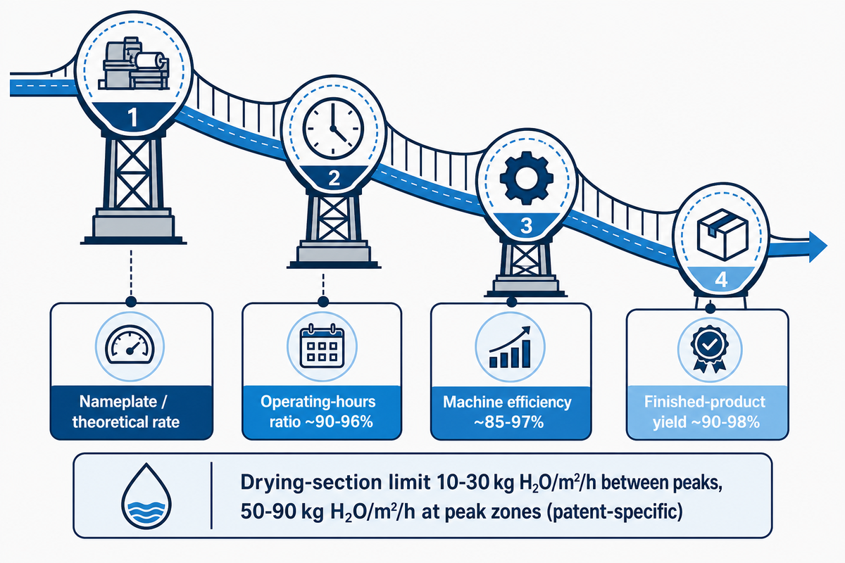 The 10-Factor Nameplate-to-Actual Output Bridge: Efficiency, Yield, and Furnish Factors — Henan Zejiang Paper Machinery