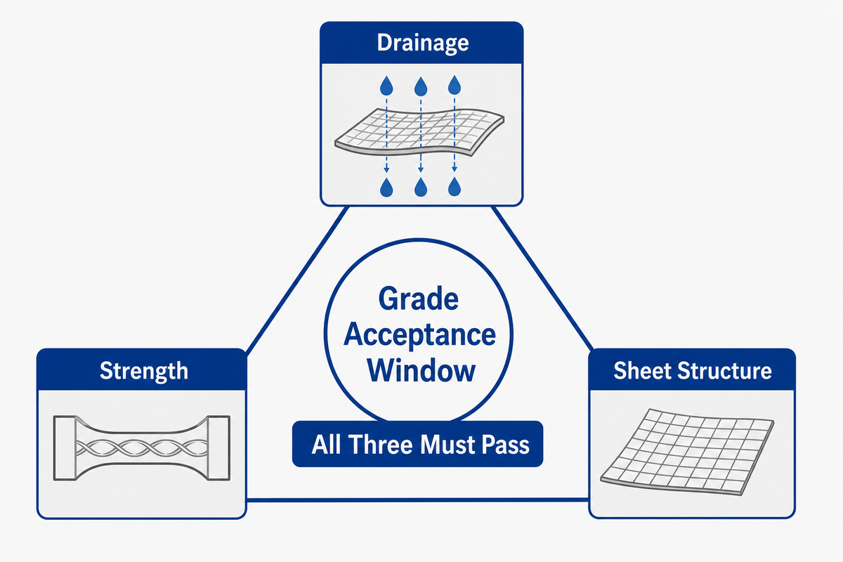Refining Response Triangle balances drainage, strength and sheet structure for grade acceptance