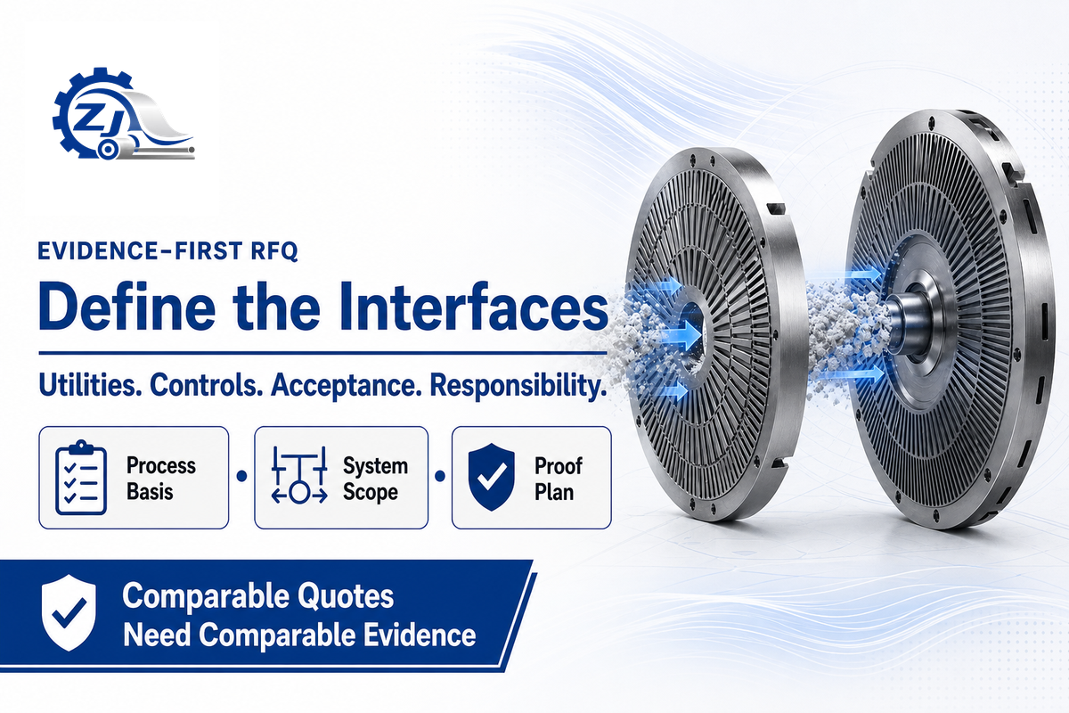 Refiner plate design supports an evidence-first pulp refiner RFQ with defined interfaces