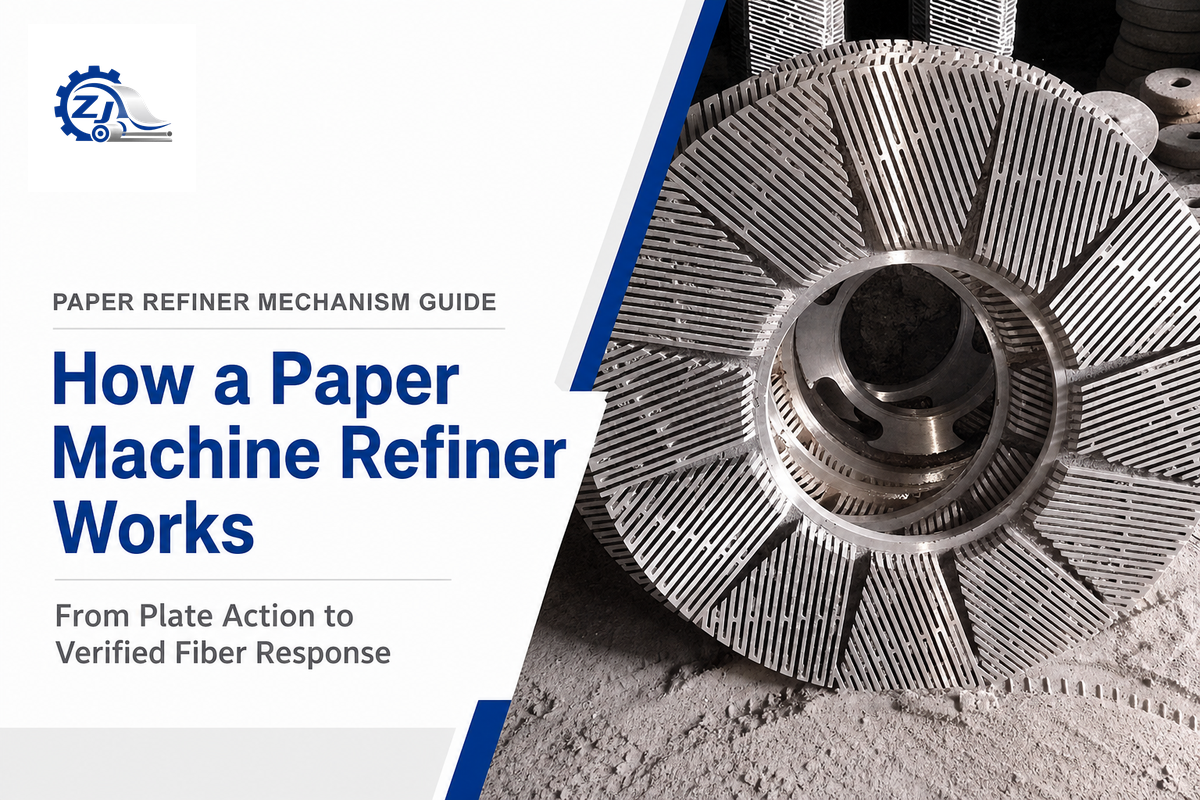 Refiner mechanism from screened pulp through rotor-stator action to verified fiber development